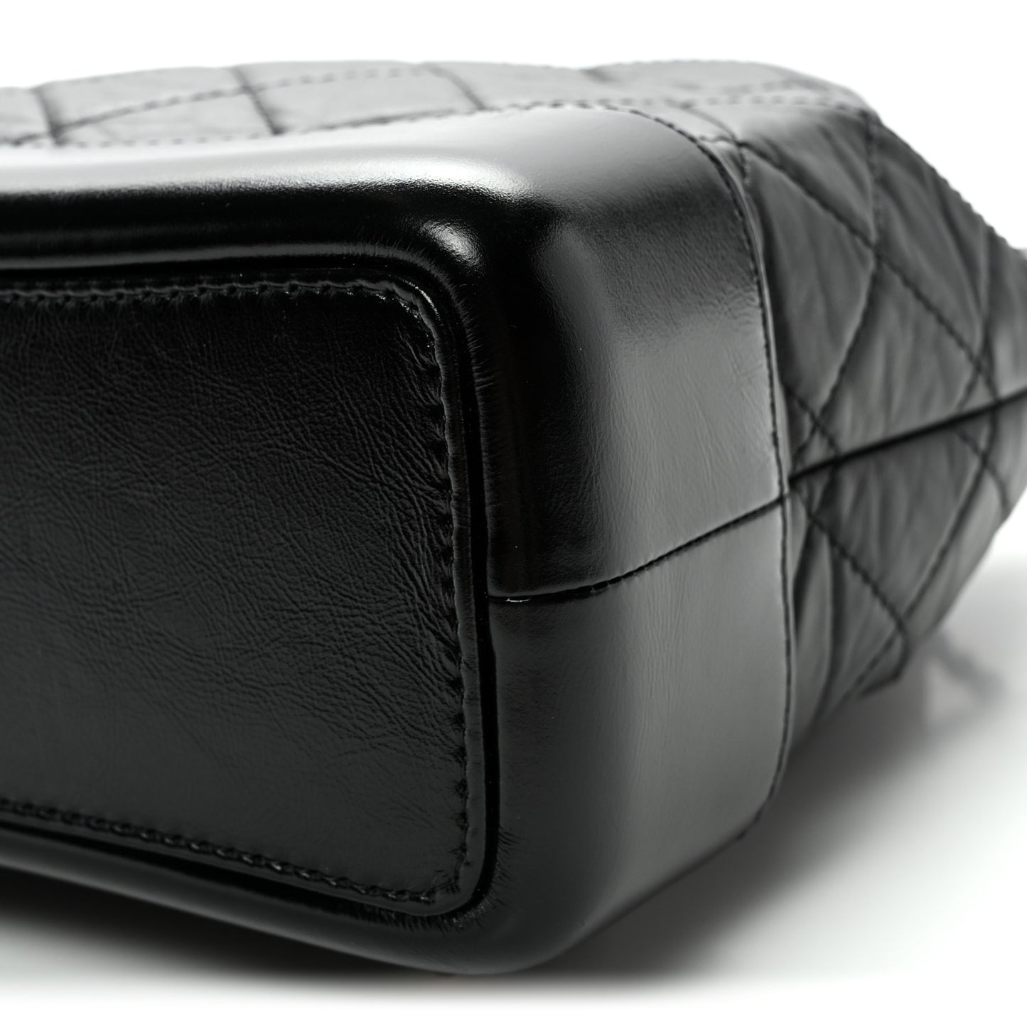 Aged Calfskin Quilted Small Gabrielle Backpack Black