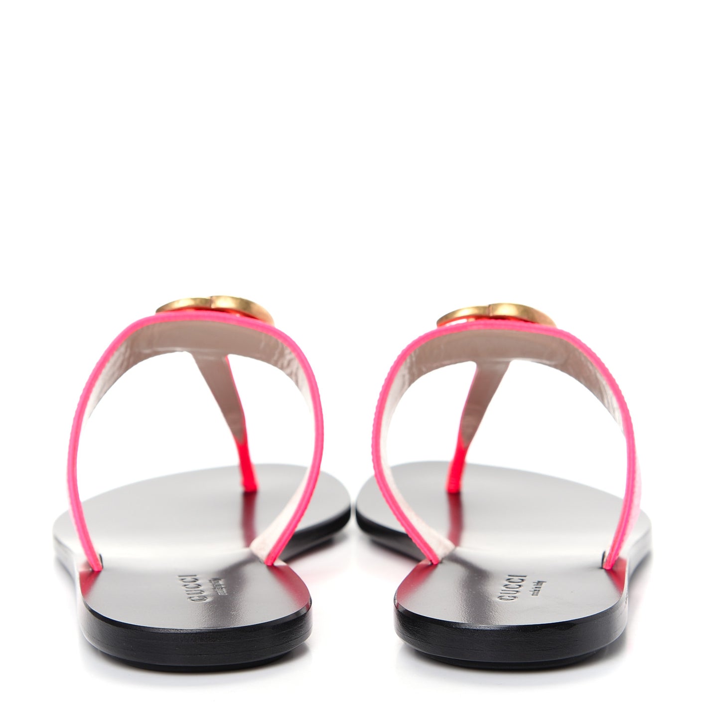 Calfskin GG Marmont Thong Sandals 36 Fuxia Fluo