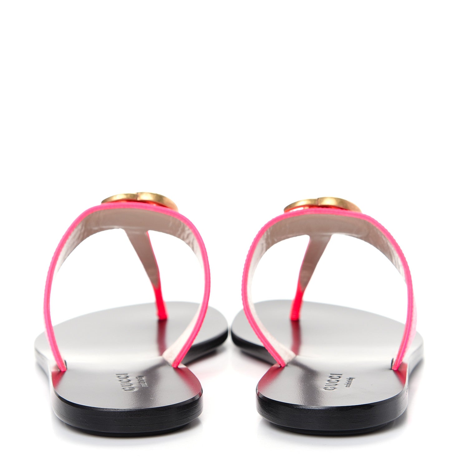 Gucci Calfskin GG Marmont Thong Sandals 36 Fuxia Fluo 7 of 10