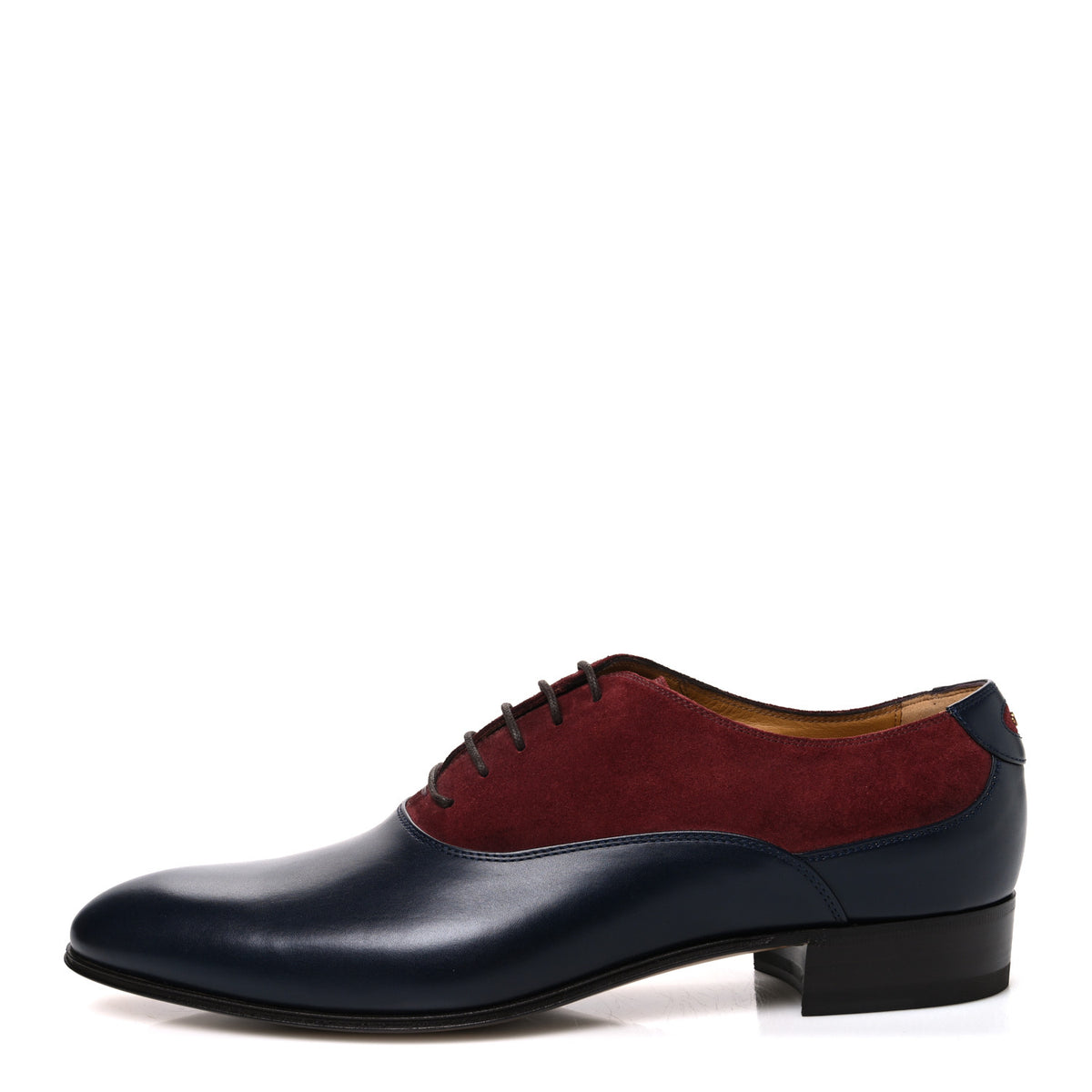 Gucci New Waxed Calfskin Supersofty Oxfords 11 Black Burgundy 1 of 11