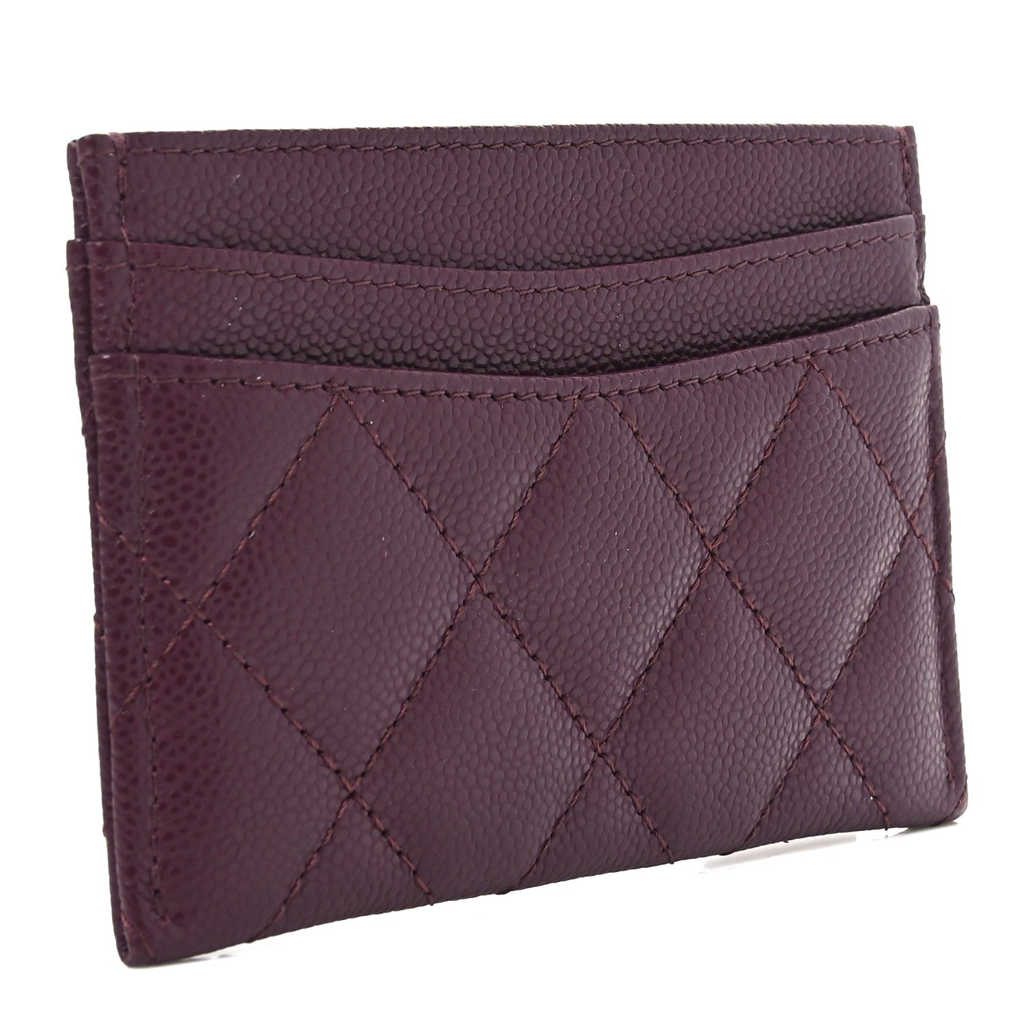 Chanel Caviar Quilted Card Holder Burgundy 3 of 9