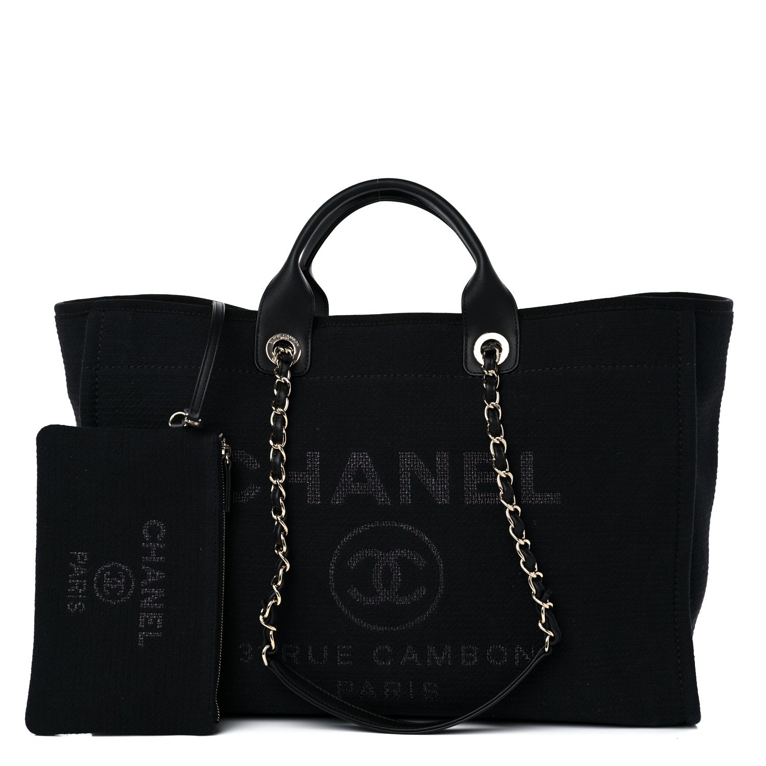 Chanel Mixed Fibers Large Deauville Tote Black 1 of 10