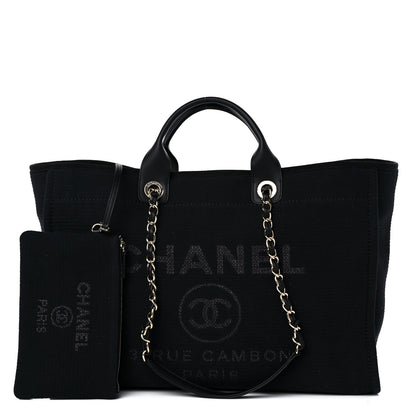 Chanel Mixed Fibers Large Deauville Tote Black 1 of 10