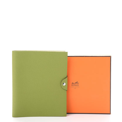Hermes Togo Ulysse MM Notebook Cover Vert Anis 10 of 10