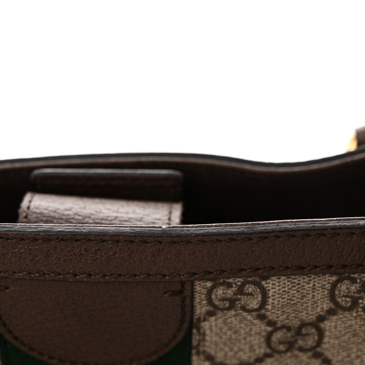 GG Supreme Monogram Textured Calfskin Web Medium Ophidia Shopping Tote Beige Ebony New Acero