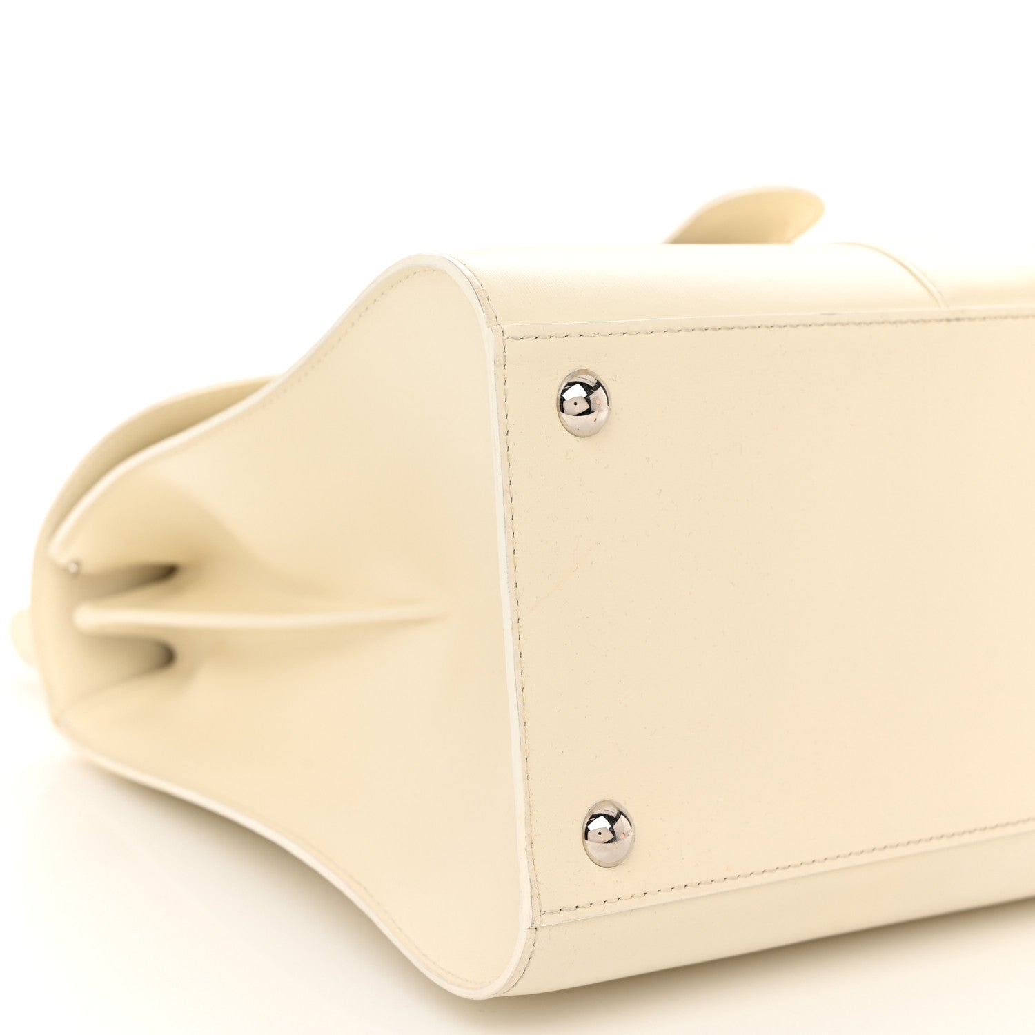 Delvaux Box Calfskin Studded MM Brillant Satchel Ivory 9 of 12