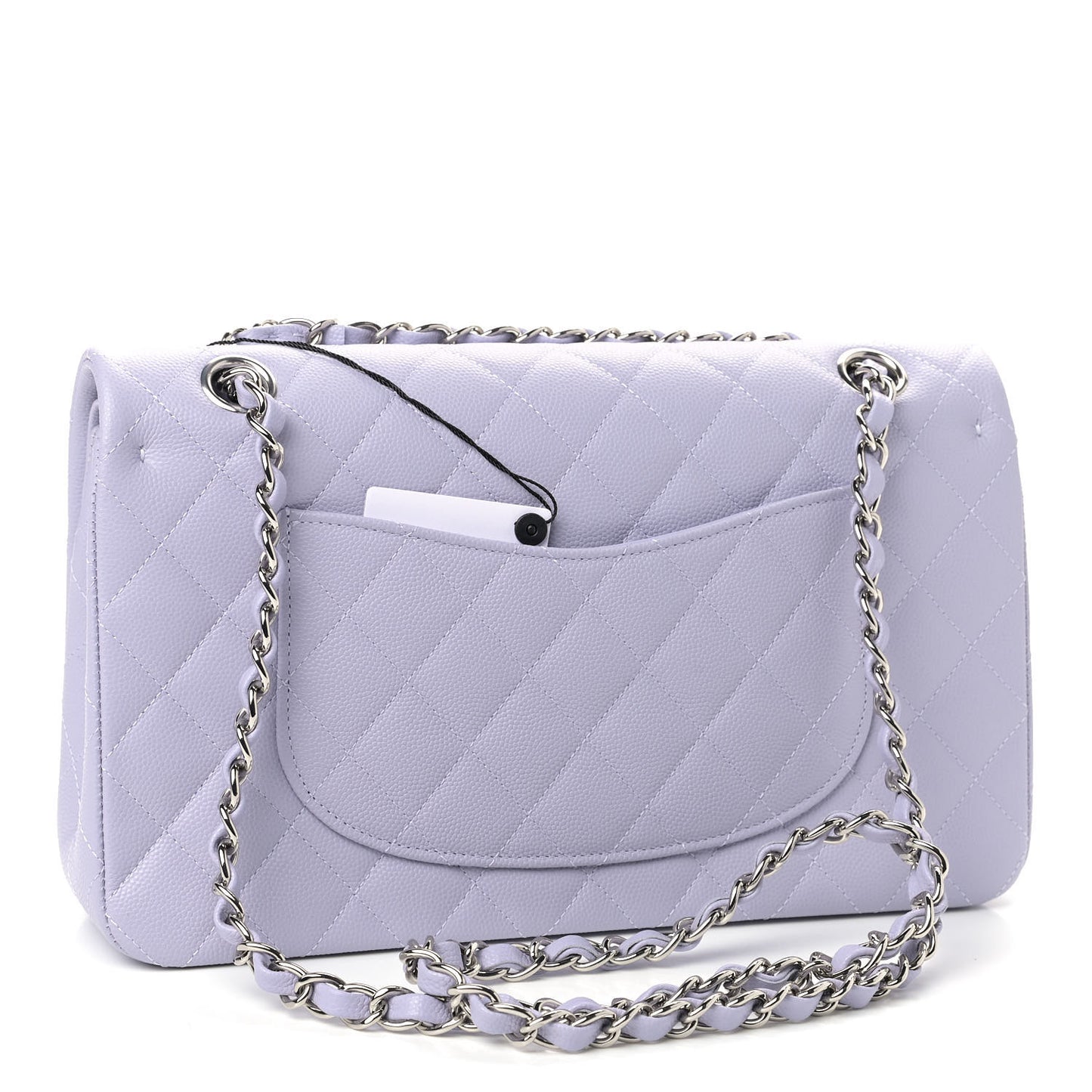 Caviar Quilted Medium Double Flap Light Purple