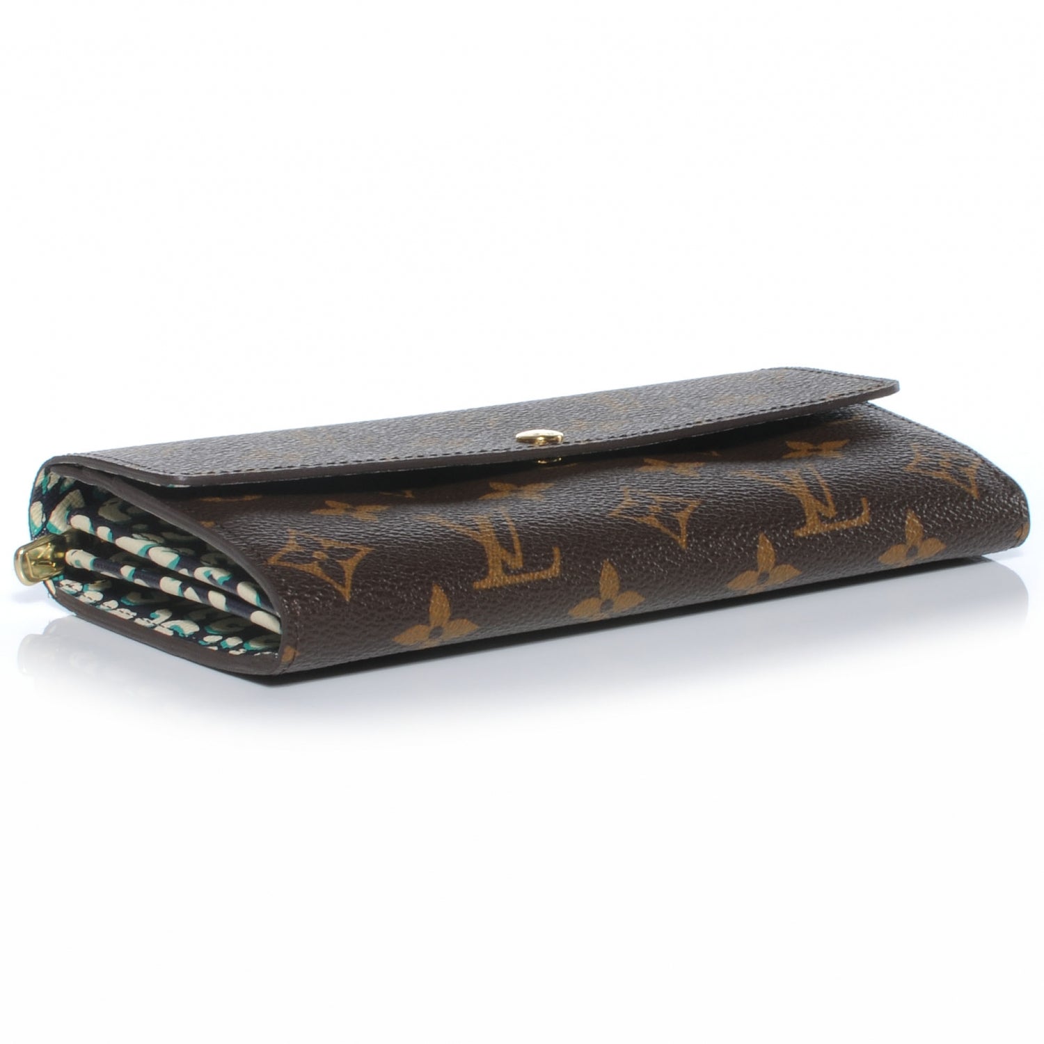 Louis Vuitton Monogram Leopard Sarah Wallet Blue Infini 4 of 7