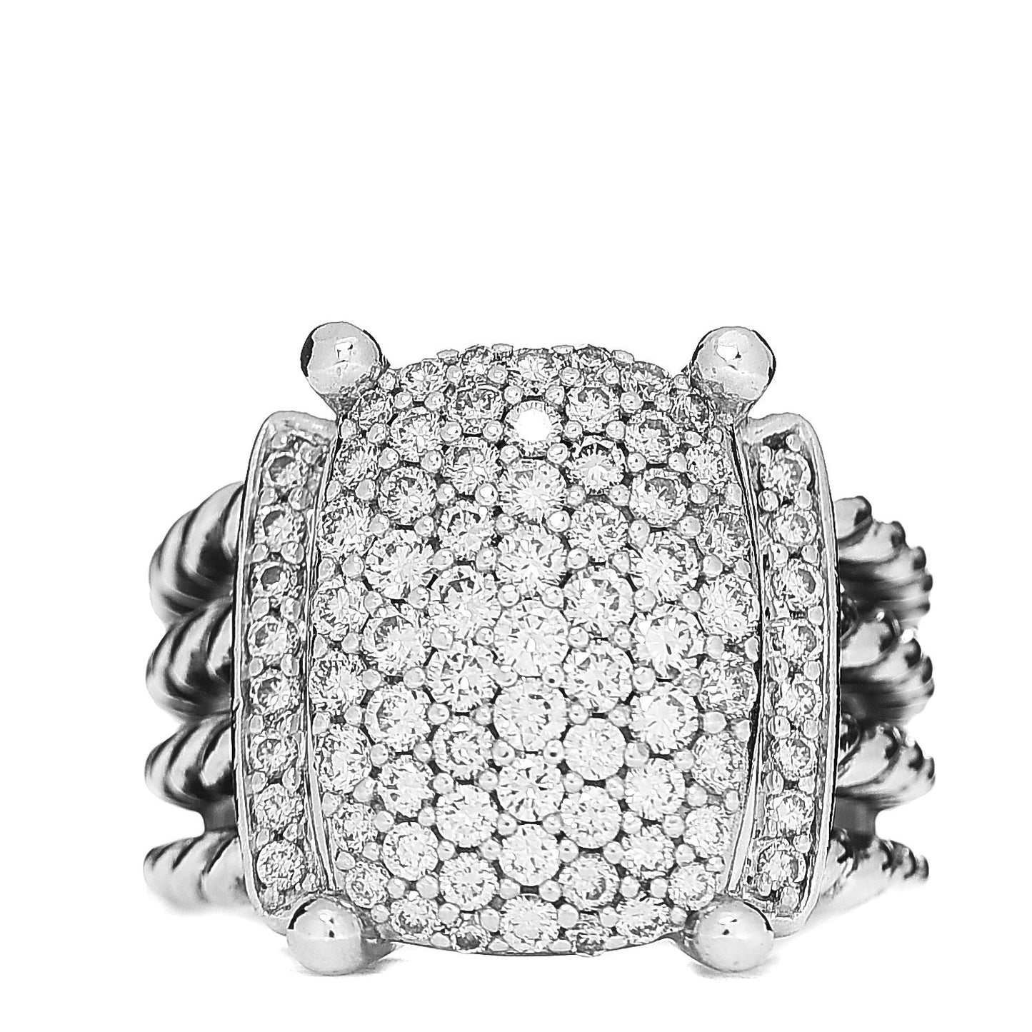 Sterling Silver Diamond 16mm Wheaton Ring 52 6