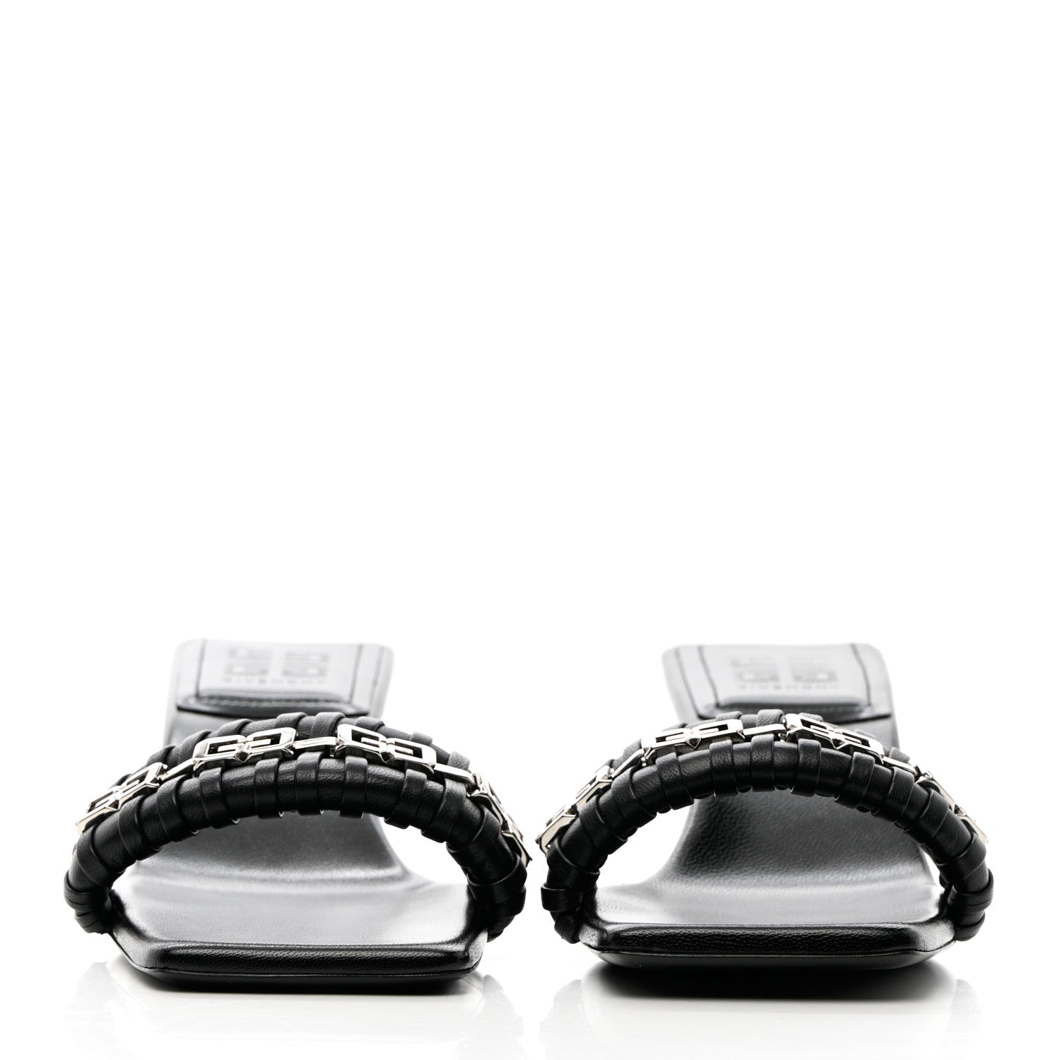 Givenchy Woven Lambskin G Chain 50mm Kitten Heel Sandals 38.5 Black 2 of 11