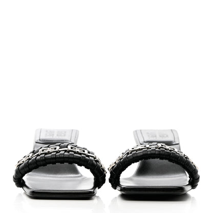 Givenchy Woven Lambskin G Chain 50mm Kitten Heel Sandals 38.5 Black 2 of 11