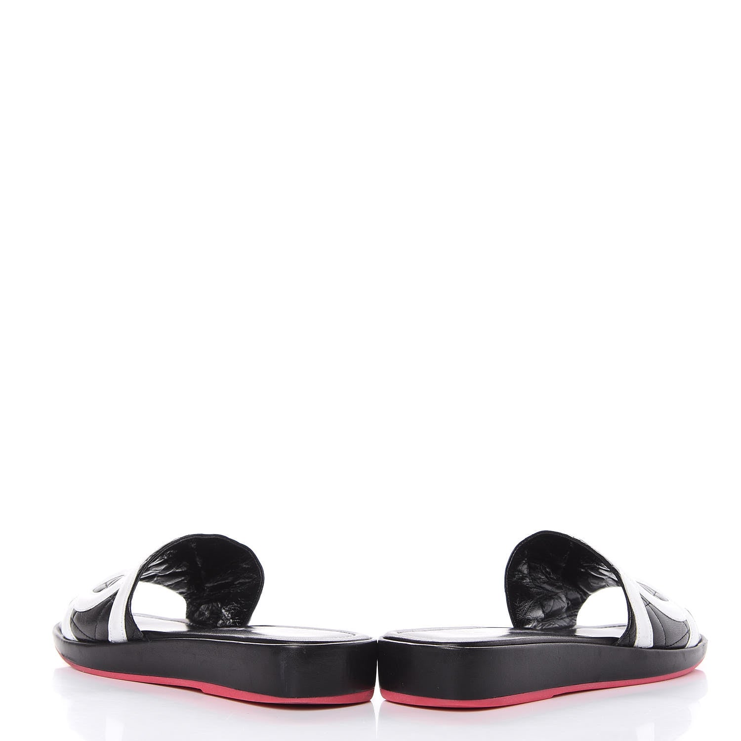 Chanel Calfskin Cambon CC Flat Slide Sandals 37.5 Black 6 of 16