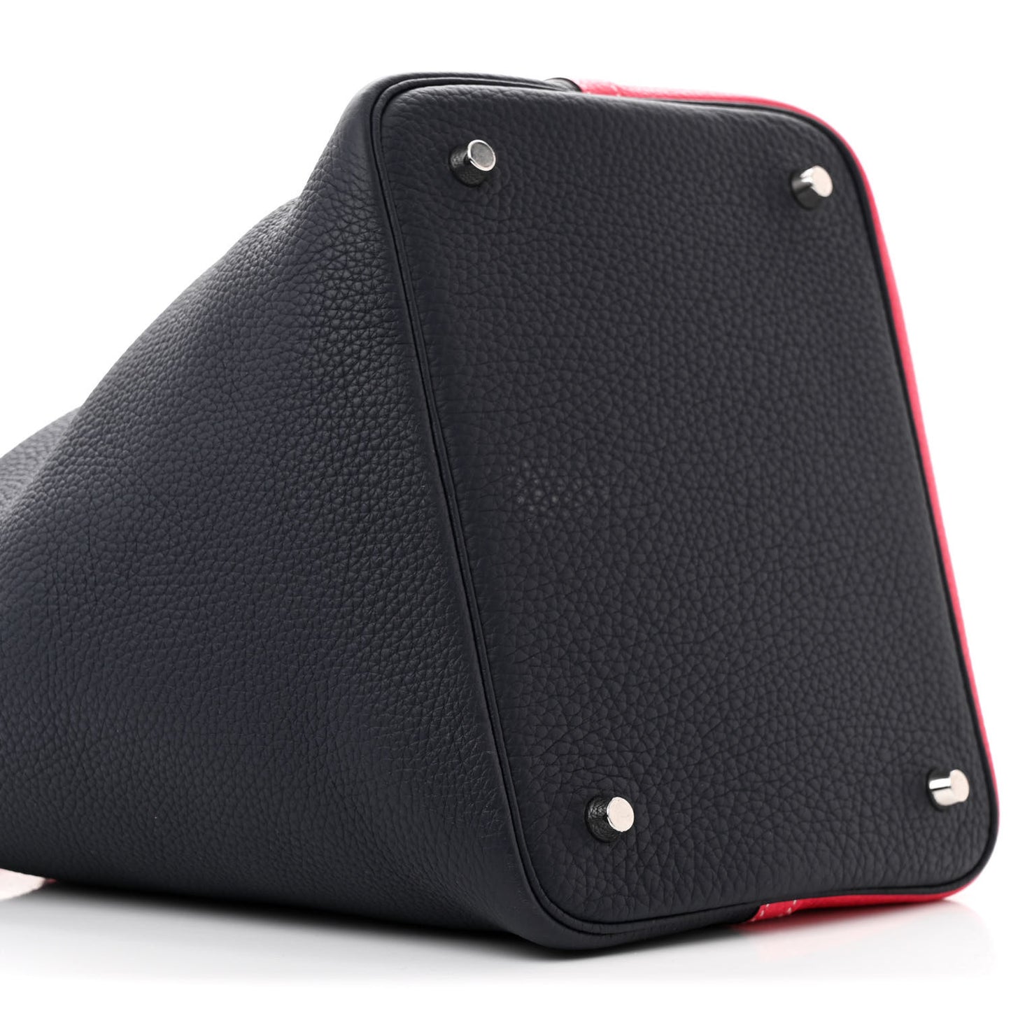 Taurillon Clemence Casaque Picotin Lock 18 PM Rose Extreme Bleu Nuit