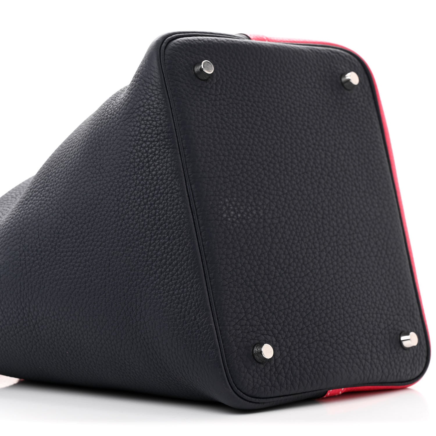 Hermes Taurillon Clemence Casaque Picotin Lock 18 PM Rose Extreme Bleu Nuit 8 of 9