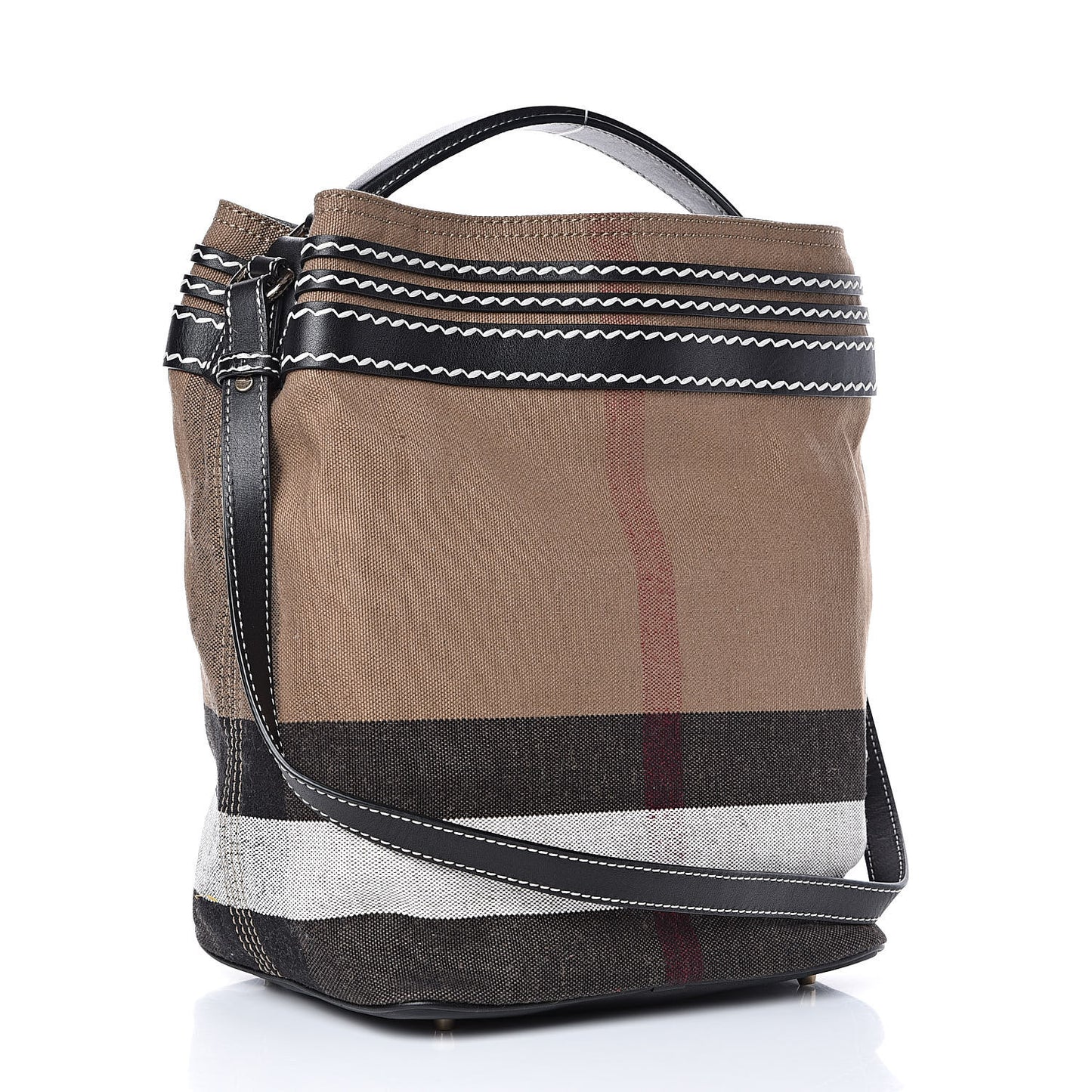 Canvas Mega Check Medium Ashby Tassel Hobo Black