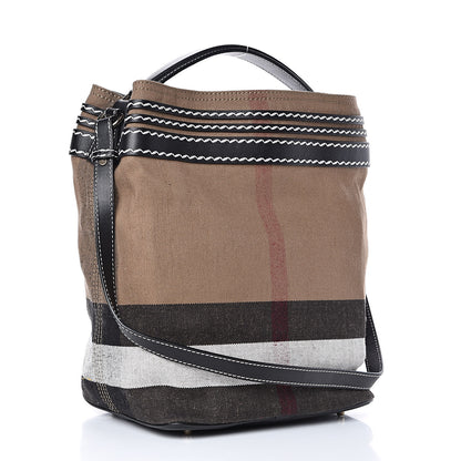 Burberry Canvas Mega Check Medium Ashby Tassel Hobo Black 3 of 10