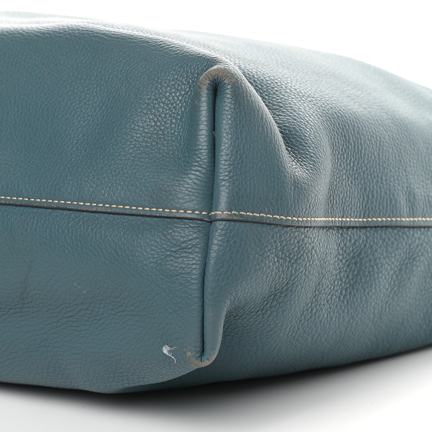 Prada Cervo Deerskin Tote Blue 9 of 10