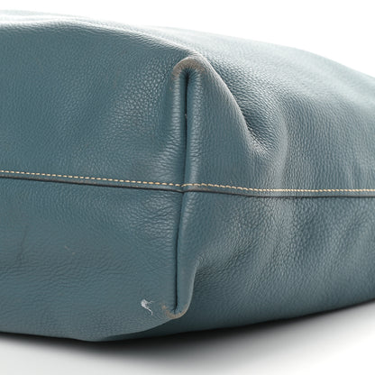 Prada Cervo Deerskin Tote Blue 9 of 10