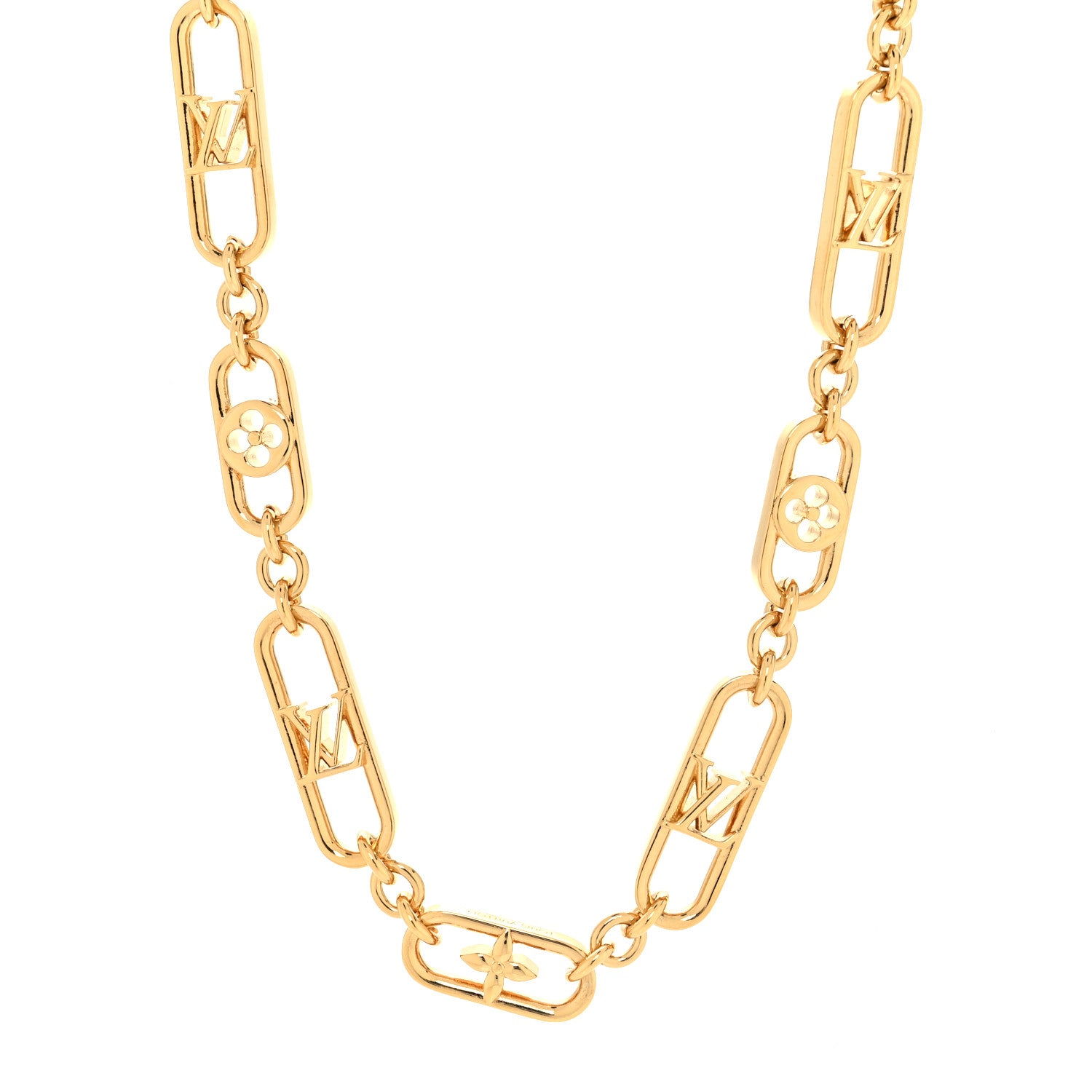 Louis Vuitton Metal My LV Chain Necklace Gold 1408770