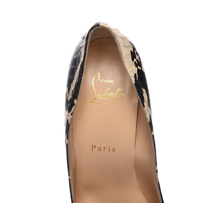 Christian Louboutin Ayers Watersnake Madame Menodo 100 Pumps 38 Black Gold 6 of 8