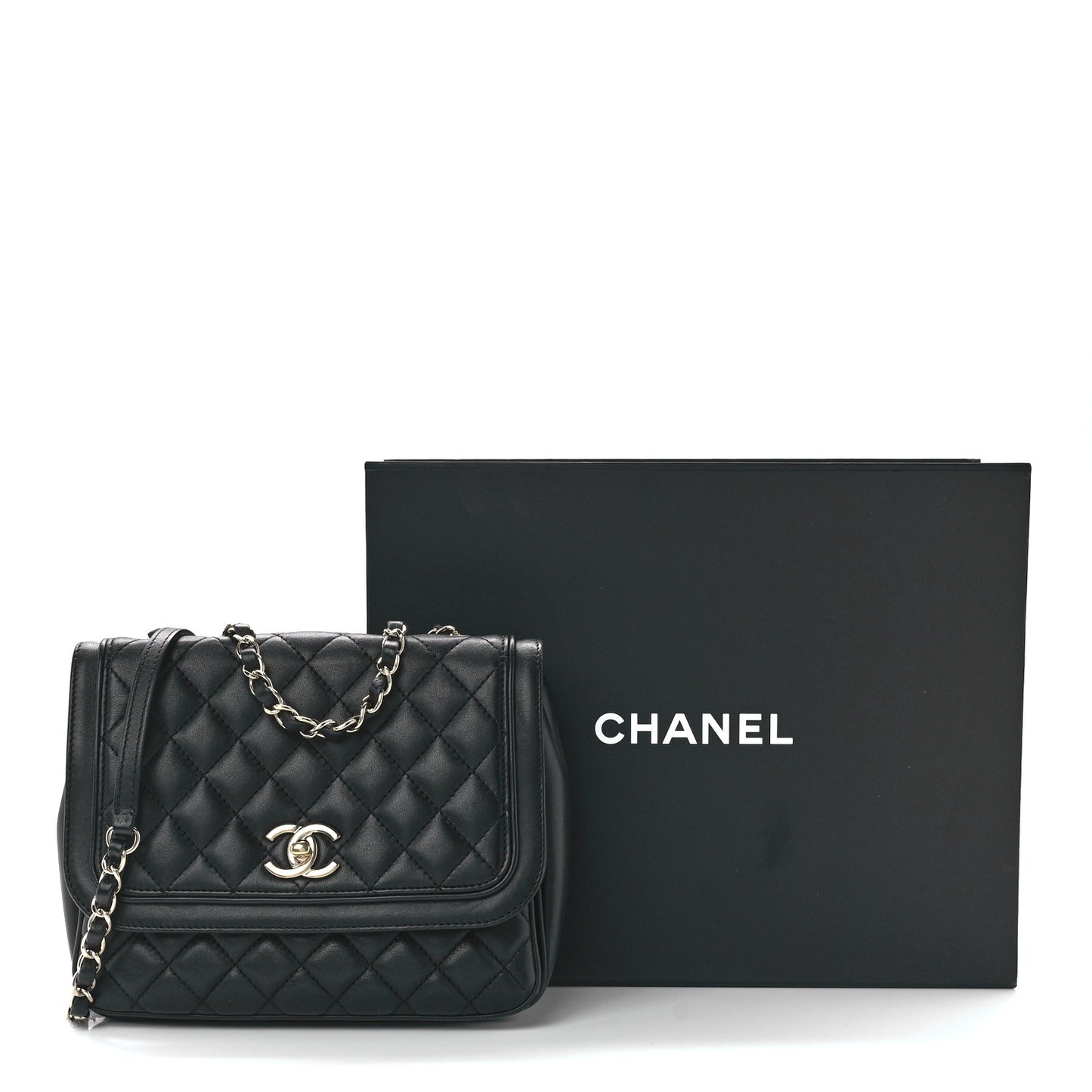 Lambskin Quilted Medium Lovely Day Flap Black