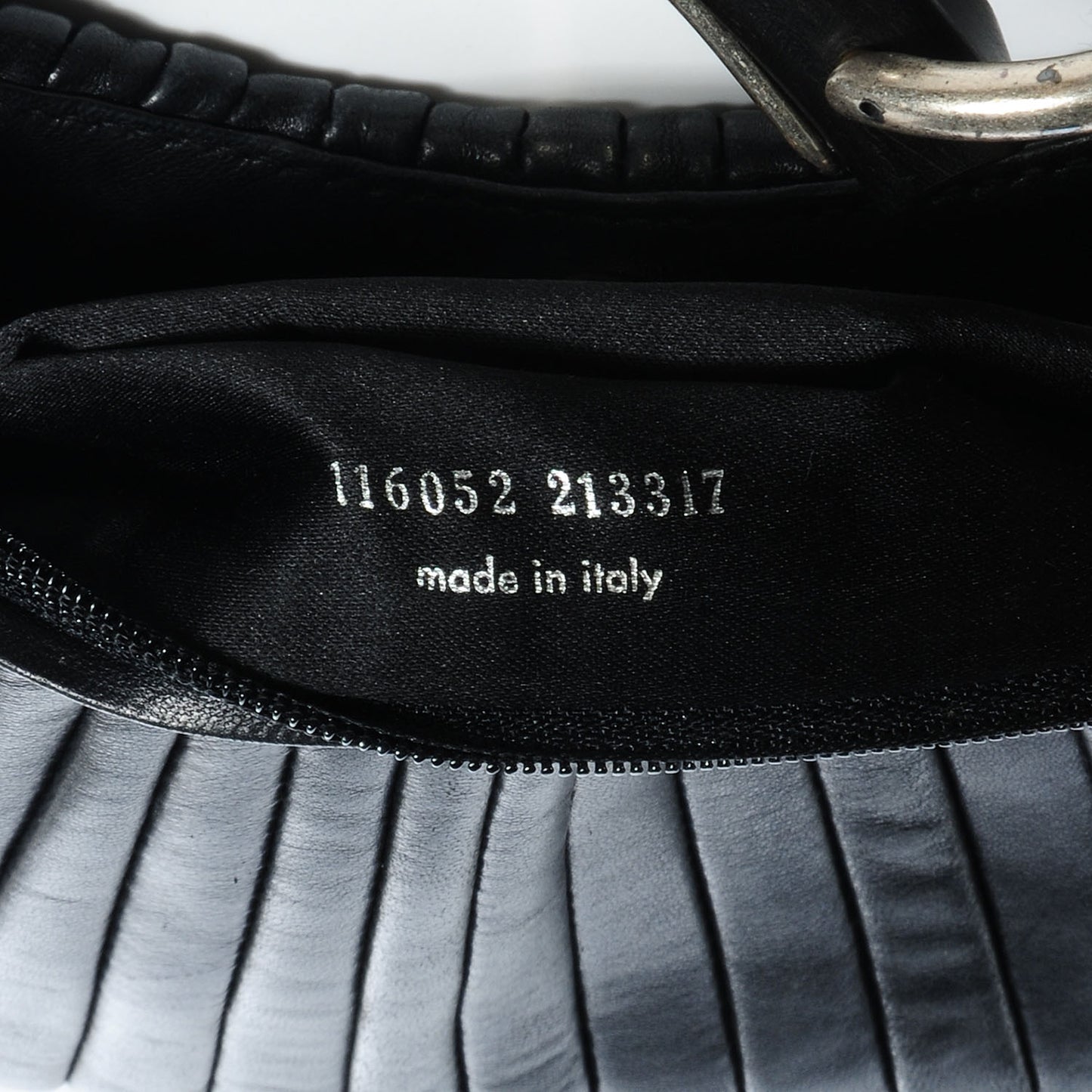 Pleated Lambskin Small Mombasa Horn Hobo Black