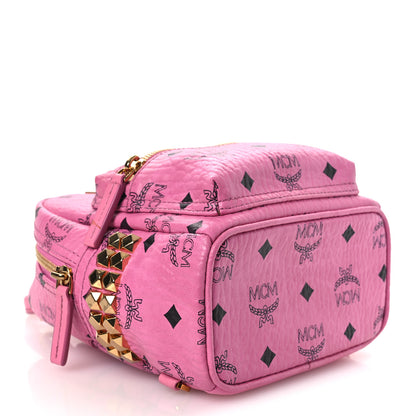 MCM Visetos Side Stud X-Mini Stark Bebe Boo Backpack Pink 4 of 12