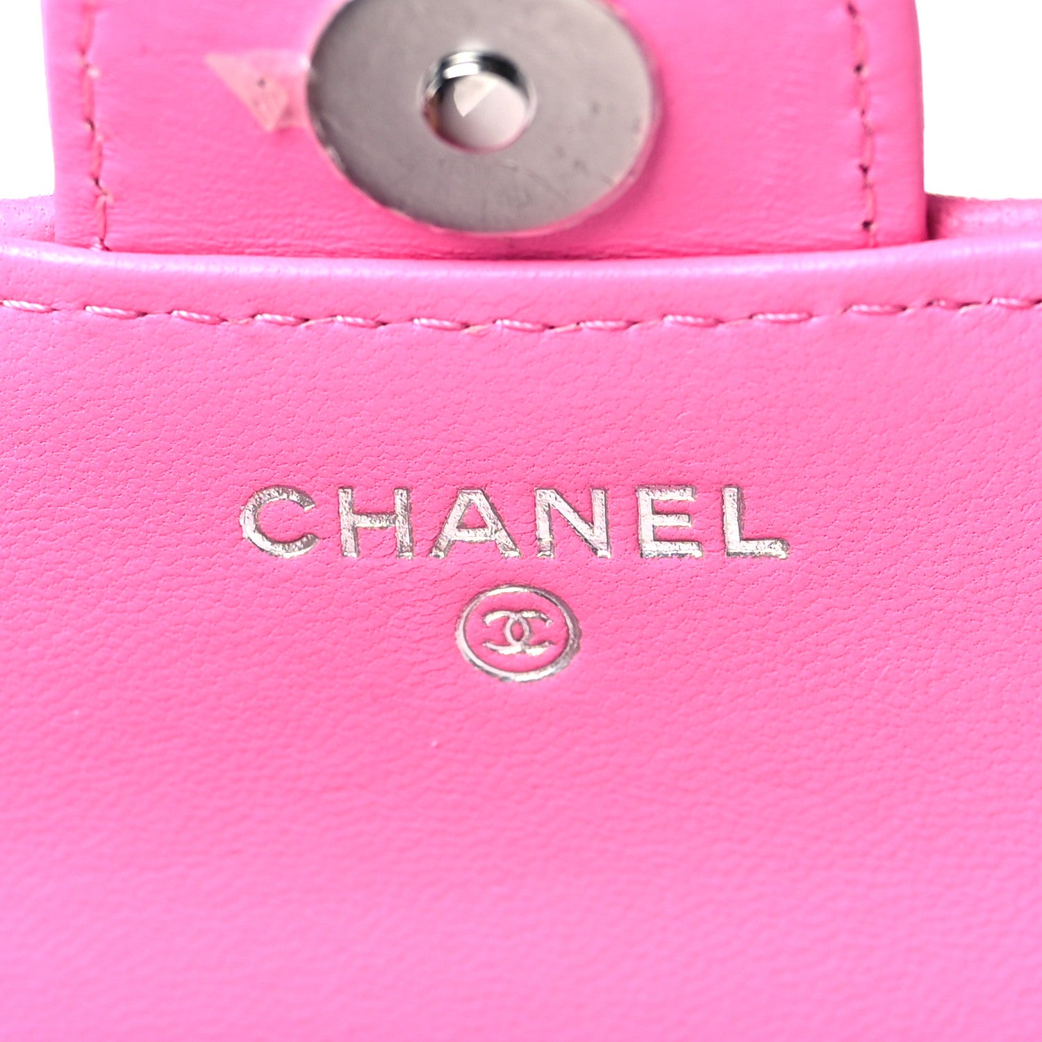 Chanel Lambskin Quilted Flap Phone Holder With Chain Neon Pink 6 of 12