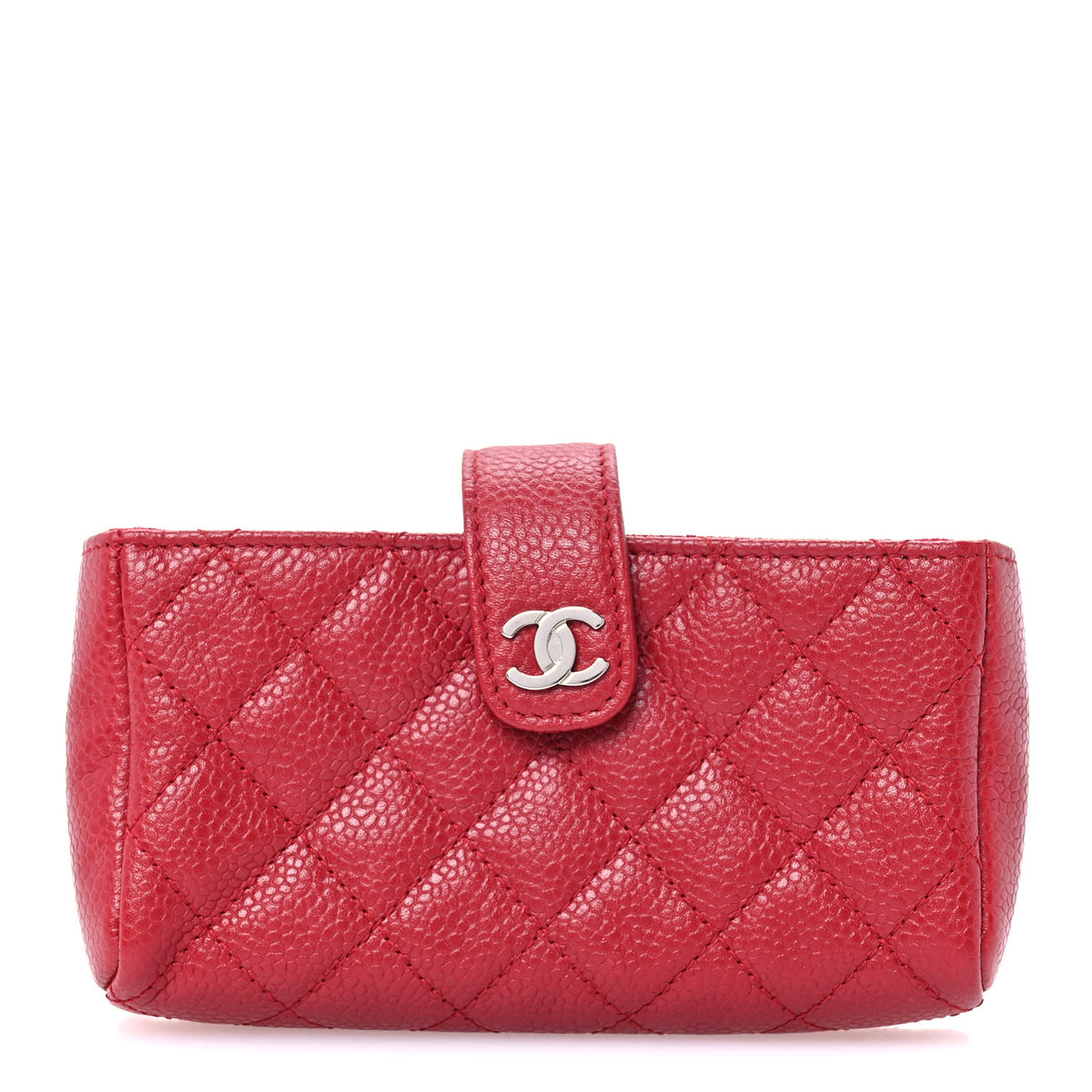 Chanel Caviar Quilted Phone Holder Clutch Red 1 of 8