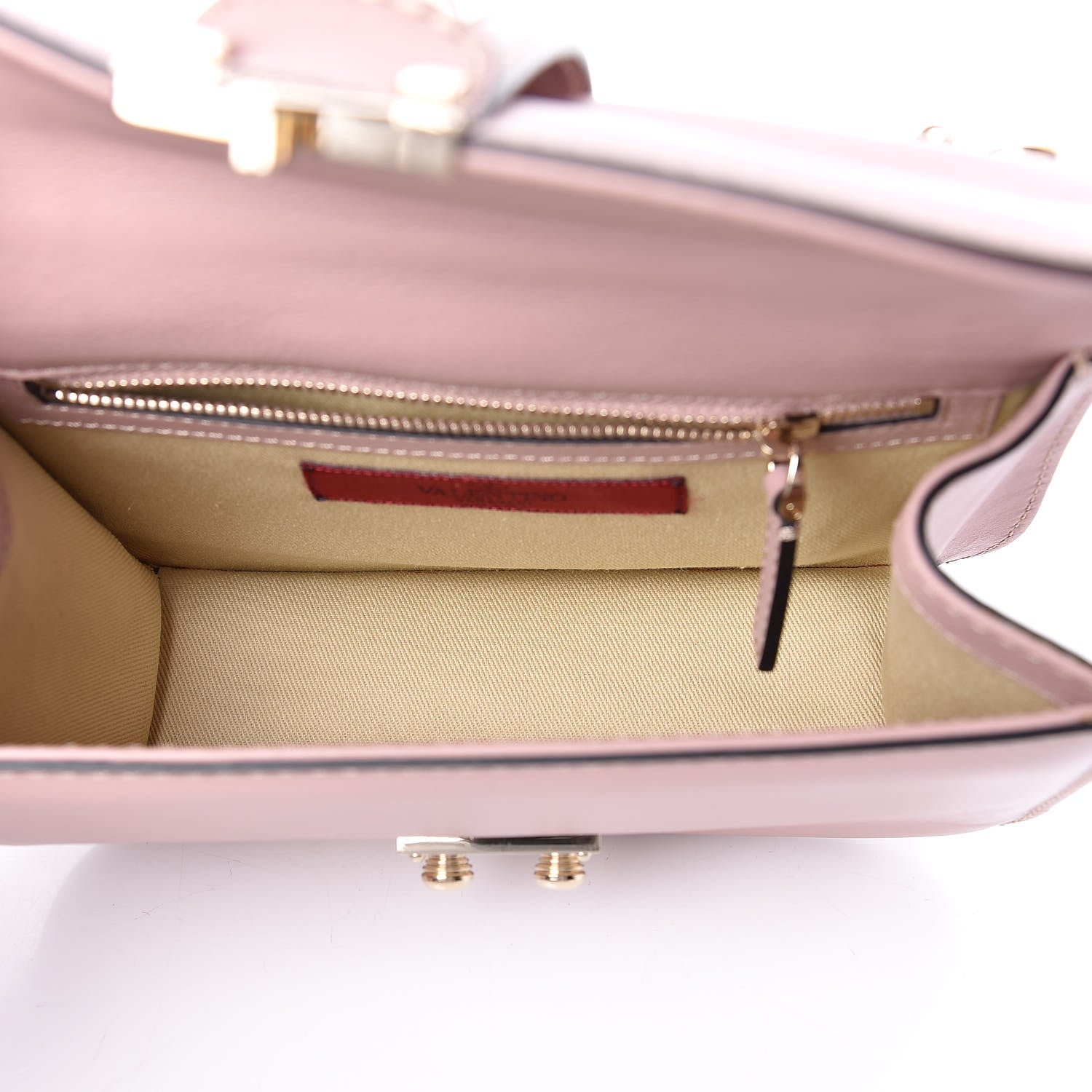 Valentino Garavani Vitello Small Glam Lock Rockstud Flap Poudre 5 of 8