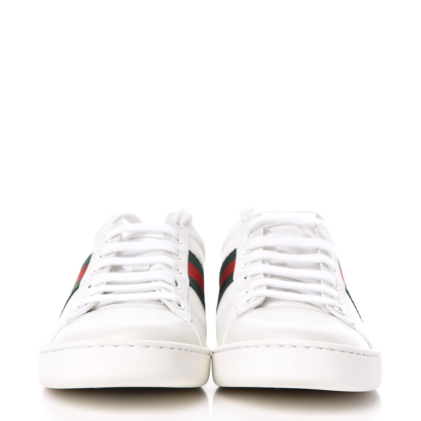 Calfskin Ayers Bee Embroidered Womens Ace Sneakers 37.5 White Green