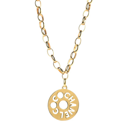 Chanel Oversized Coco Pendant Necklace Gold 1 of 5