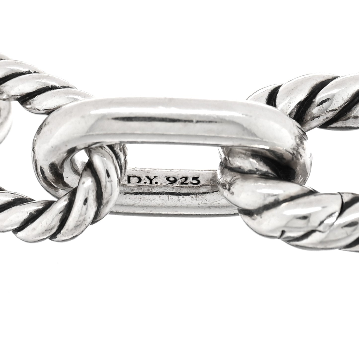 Sterling Silver 18K Yellow Gold 11mm DY Madison Link Chain Bracelet