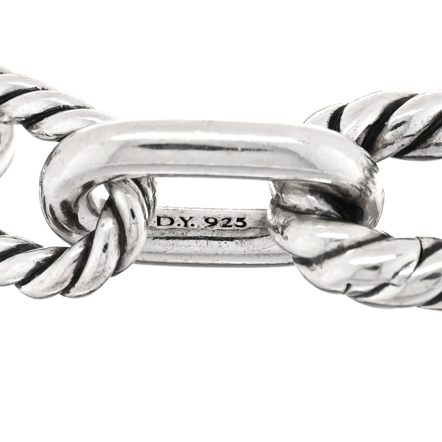 David Yurman Sterling Silver 18K Yellow Gold 11mm DY Madison Link Chain Bracelet 3 of 3