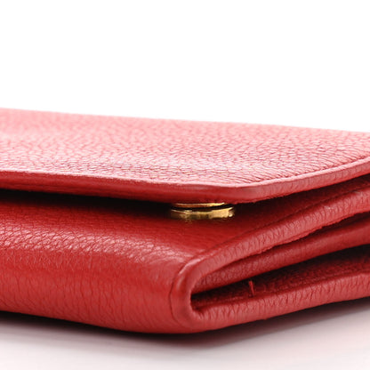 Prada Vitello Grain Metal Oro Chain Wallet Lacca 11 of 11