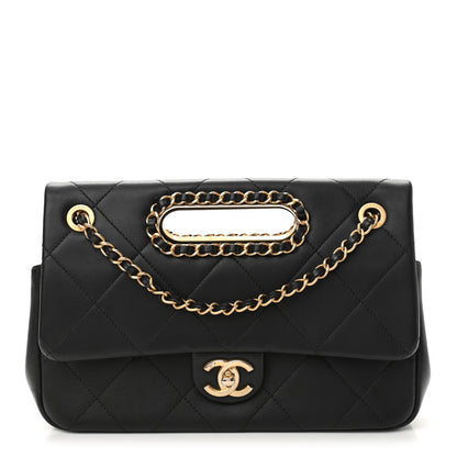 Chanel Lambskin Small A Real Catch Flap Bag Black 1 of 12