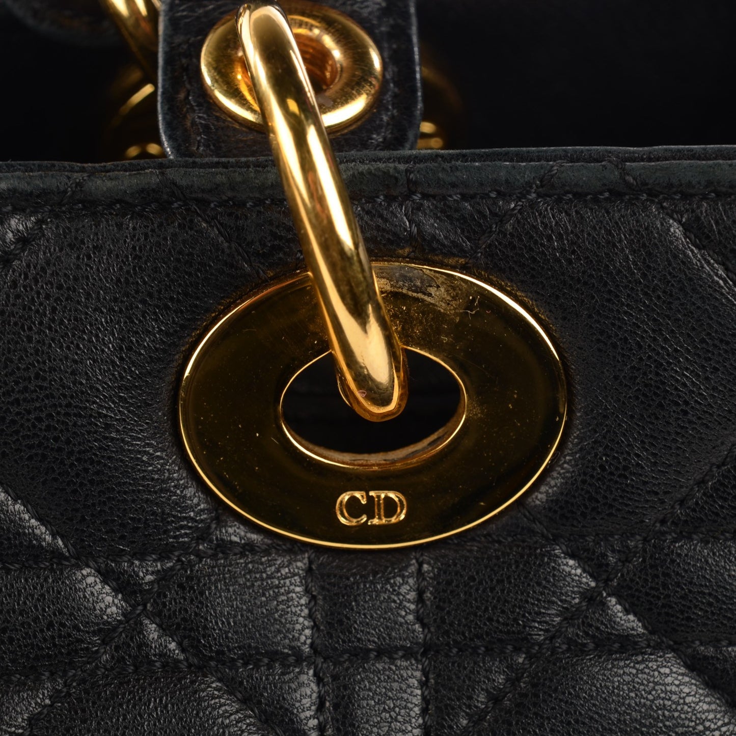 Lambskin Cannage Medium Lady Dior Black