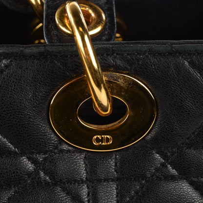 Christian Dior Lambskin Cannage Medium Lady Dior Black 7 of 9