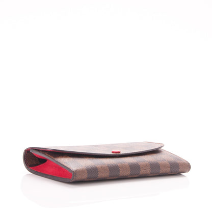 Louis Vuitton Damier Ebene Emilie Wallet Red 4 of 7