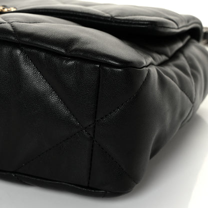 Chanel Goatskin Quilted Large Chanel 19 Flap Black 9 of 13