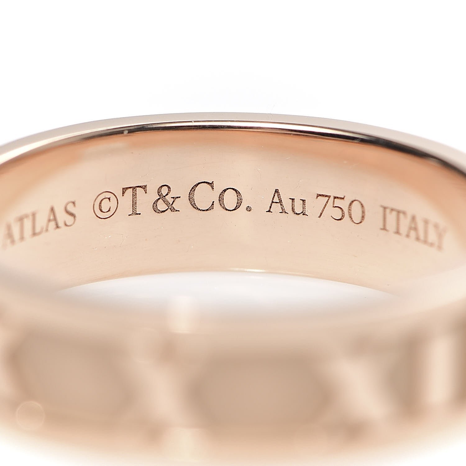 Tiffany 18K Rose Gold Diamond Atlas Ring 53 6.5 4 of 5