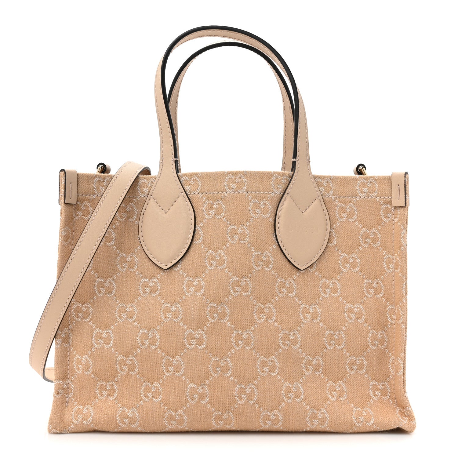 Gucci Denim Ophidia GG Monogram Tote Medium Light Beige 1 of 13
