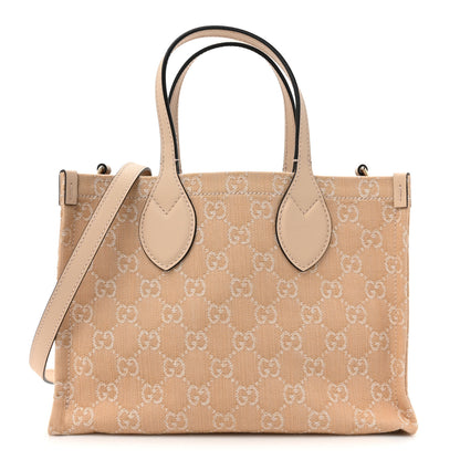 Gucci Denim Ophidia GG Monogram Tote Medium Light Beige 1 of 13