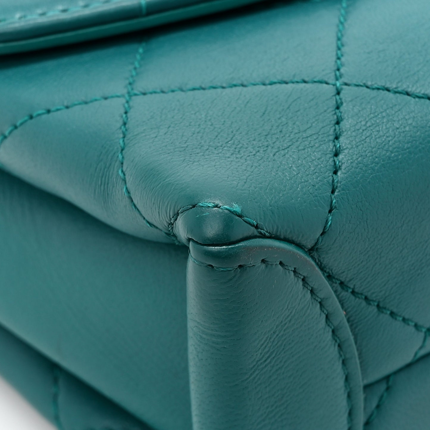 Lambskin Quilted Small Trendy Spirit Top Handle Bag Green
