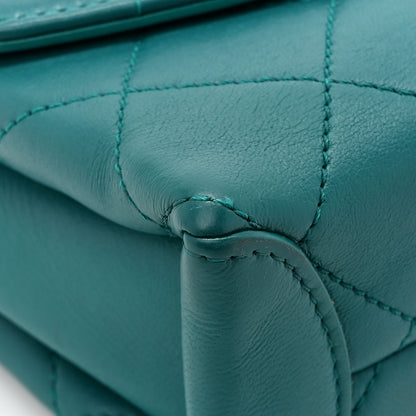 Chanel Lambskin Quilted Small Trendy Spirit Top Handle Bag Green 12 of 14