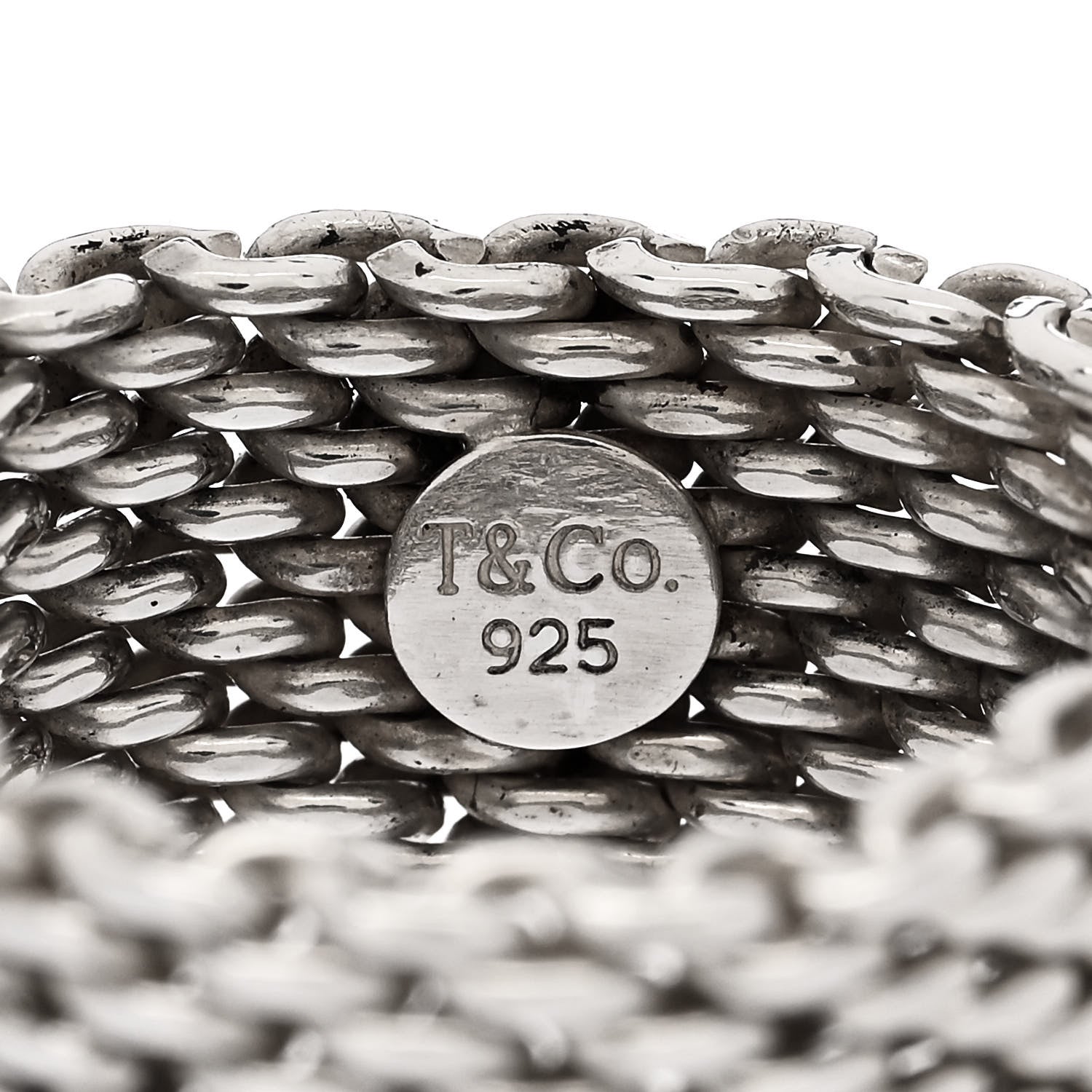 Tiffany Sterling Silver Somerset Mesh Ring 60 9 4 of 4