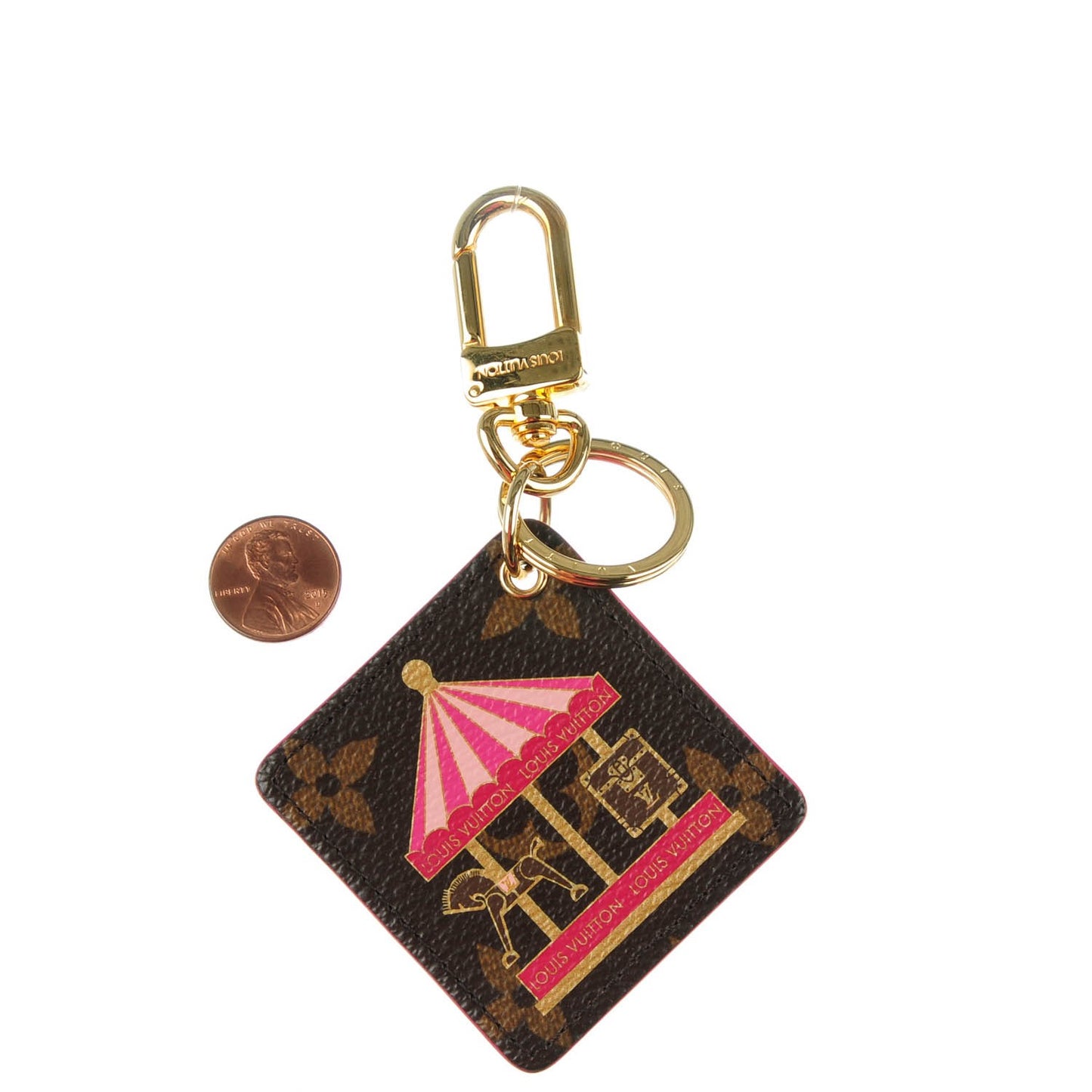 Monogram Illustre Carousel Bag Charm Key Ring Pink