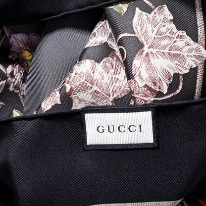 Gucci Silk Twill Wondergardenia Square Scarf Anthracite 5 of 6