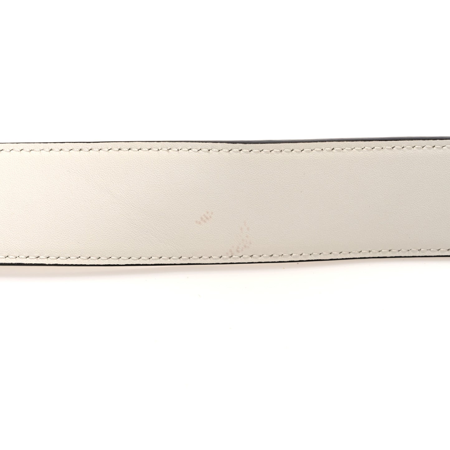 Canvas Vitello King FF Embroidered Baguette White Black