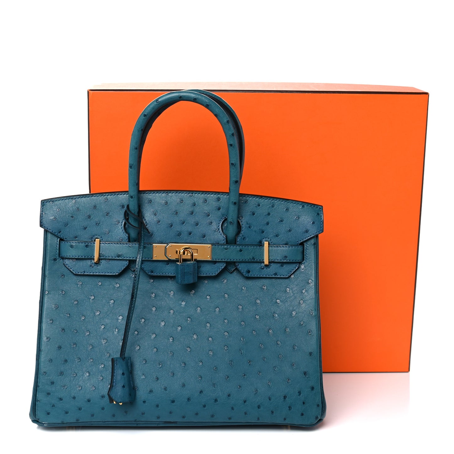 Ostrich Birkin 30 Cobalt